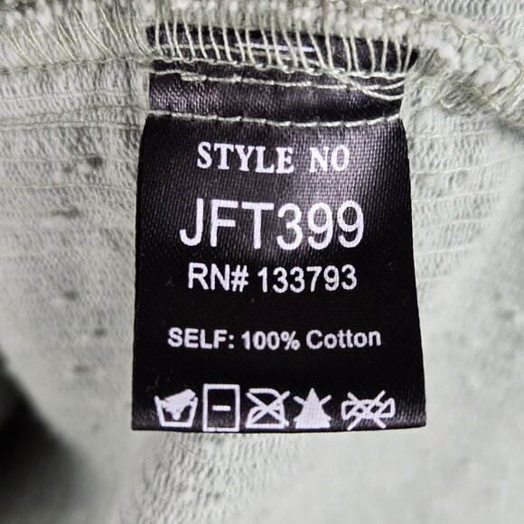 POL Size Large Light Green Corduroy Shacket Button Front Distressed Front Hem - Picture 13 of 15